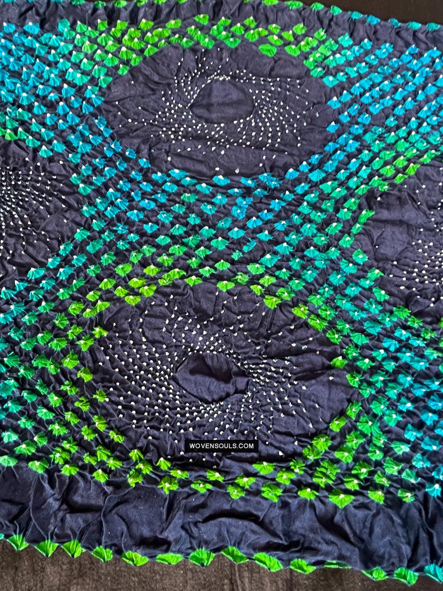 1708 Rajasthan Bandhani Bandhini Bandhej Sillk Tie-Dye Shawl Stole-WOVENSOULS Antique Textiles & Art Gallery