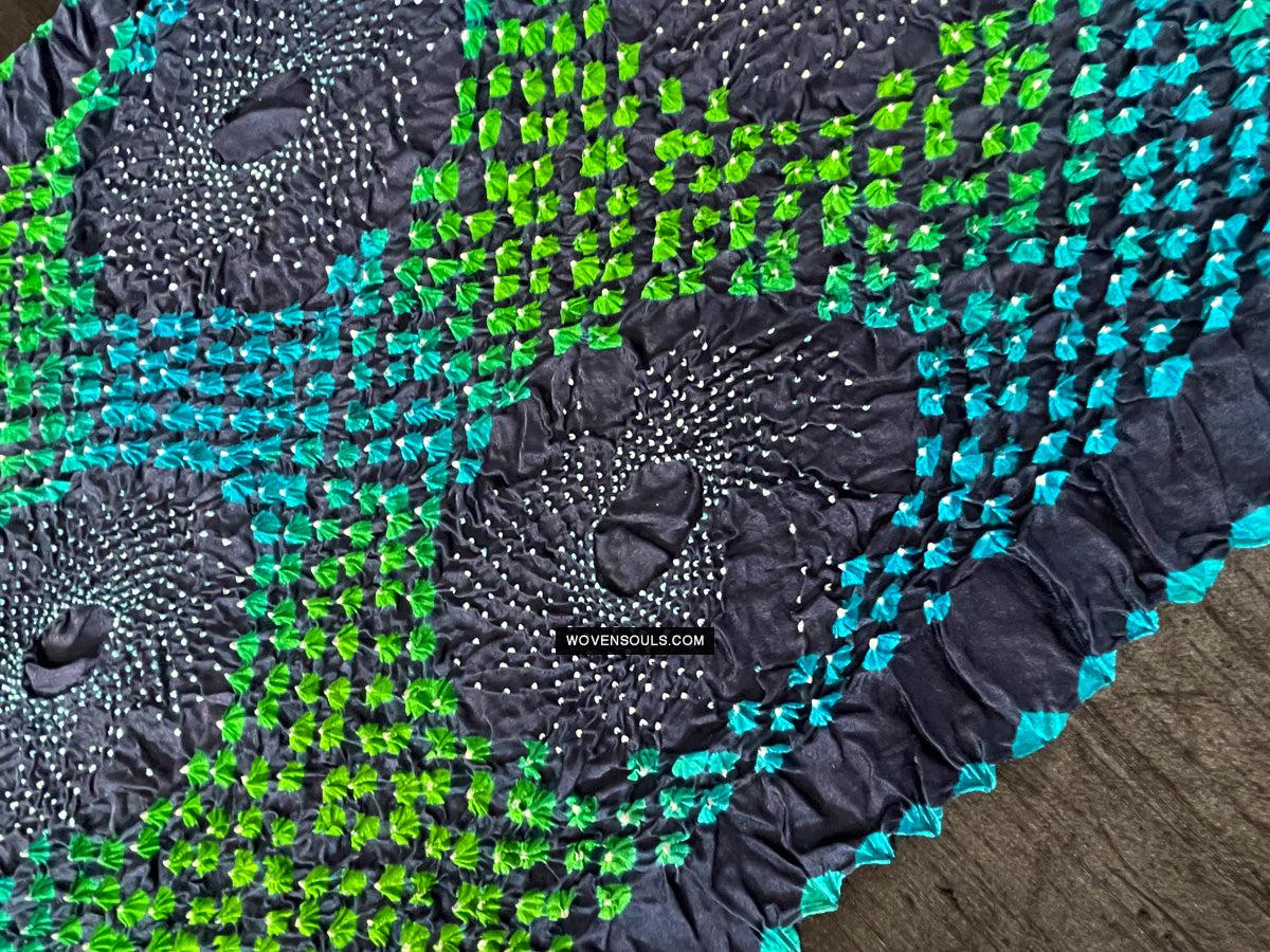 1708 Rajasthan Bandhani Bandhini Bandhej Sillk Tie-Dye Shawl Stole-WOVENSOULS Antique Textiles & Art Gallery