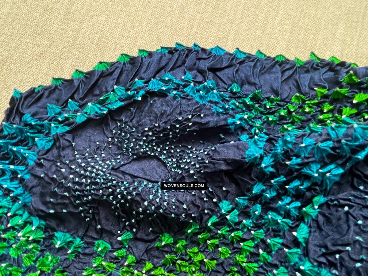 1708 Rajasthan Bandhani Bandhini Bandhej Sillk Tie-Dye Shawl Stole-WOVENSOULS Antique Textiles & Art Gallery