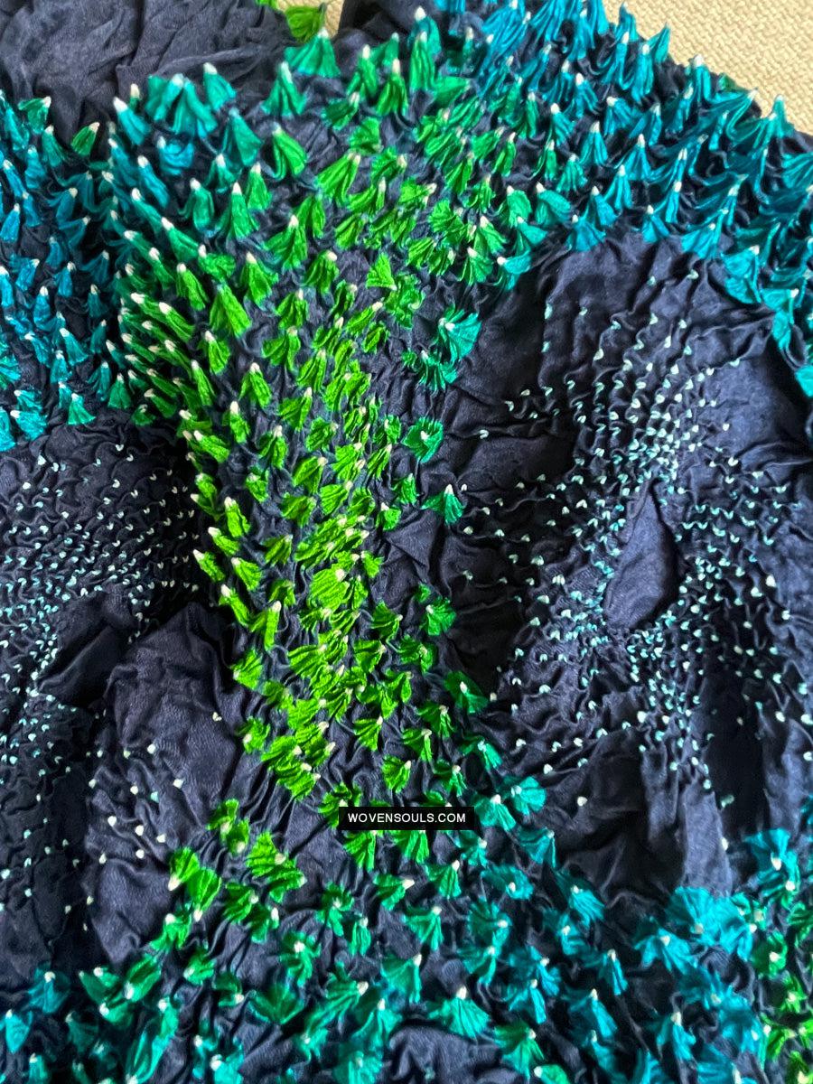 1708 Rajasthan Bandhani Bandhini Bandhej Sillk Tie-Dye Shawl Stole-WOVENSOULS Antique Textiles & Art Gallery