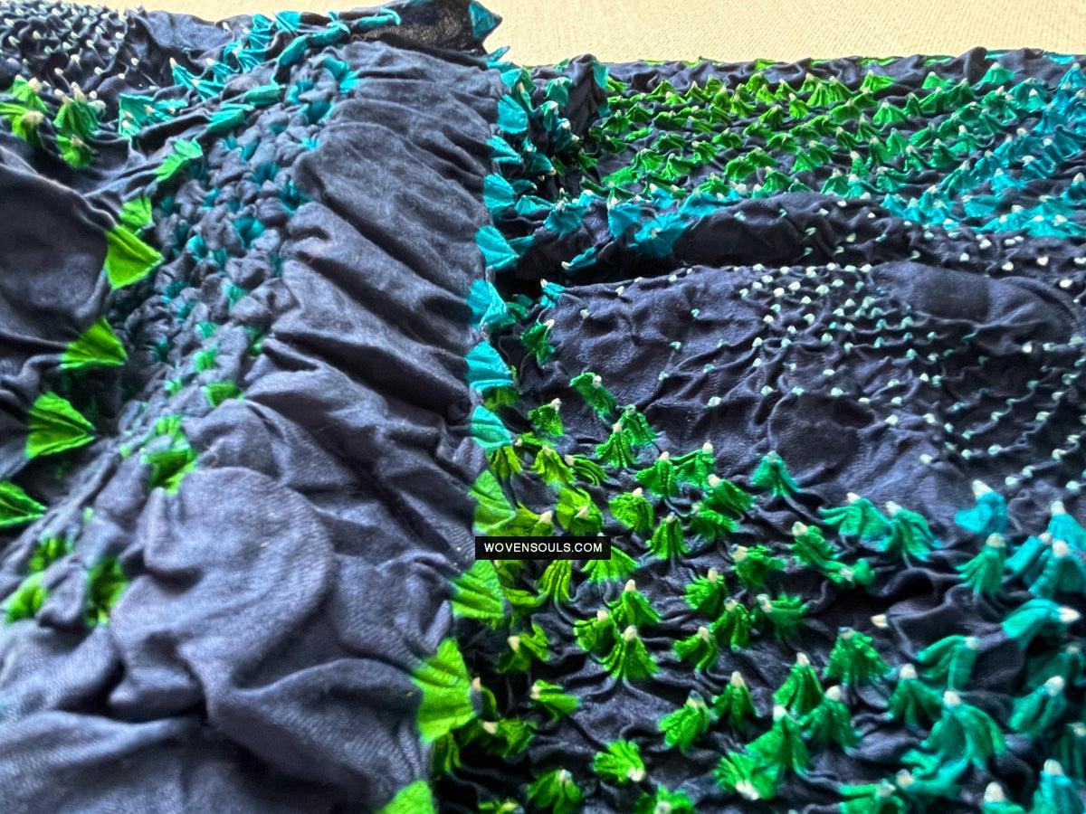 1708 Rajasthan Bandhani Bandhini Bandhej Sillk Tie-Dye Shawl Stole-WOVENSOULS Antique Textiles & Art Gallery