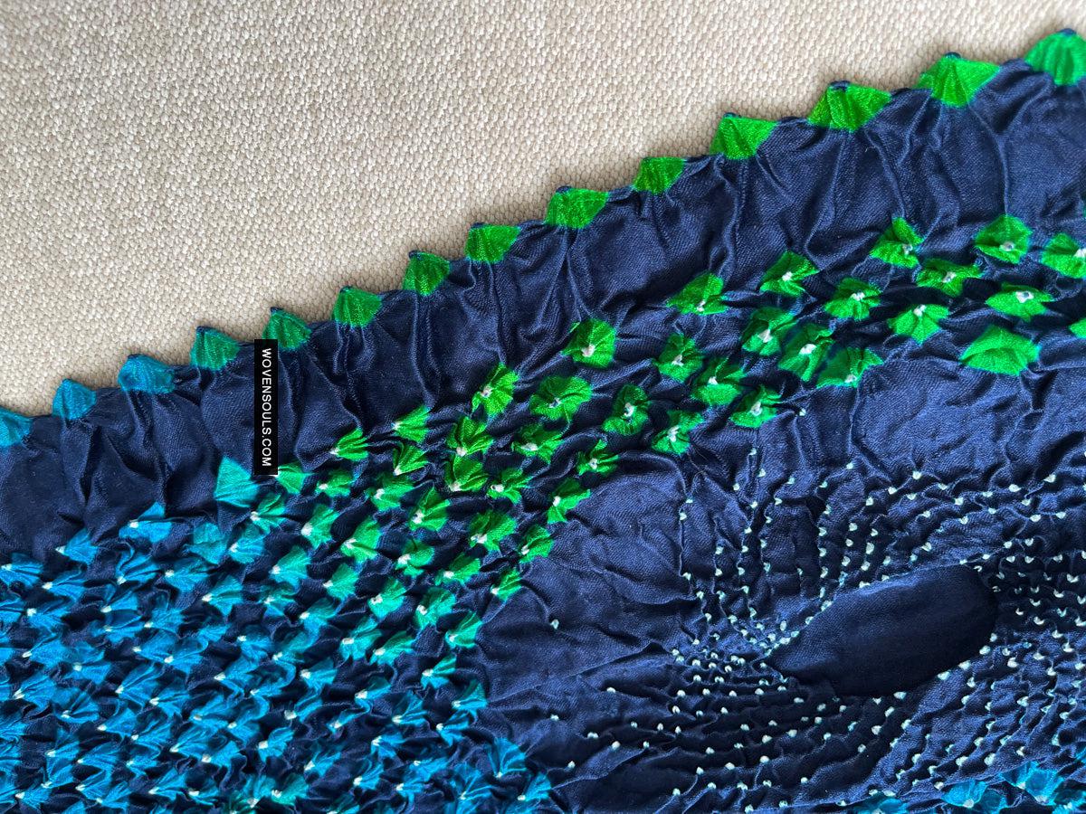 1708 Rajasthan Bandhani Bandhini Bandhej Sillk Tie-Dye Shawl Stole-WOVENSOULS Antique Textiles & Art Gallery