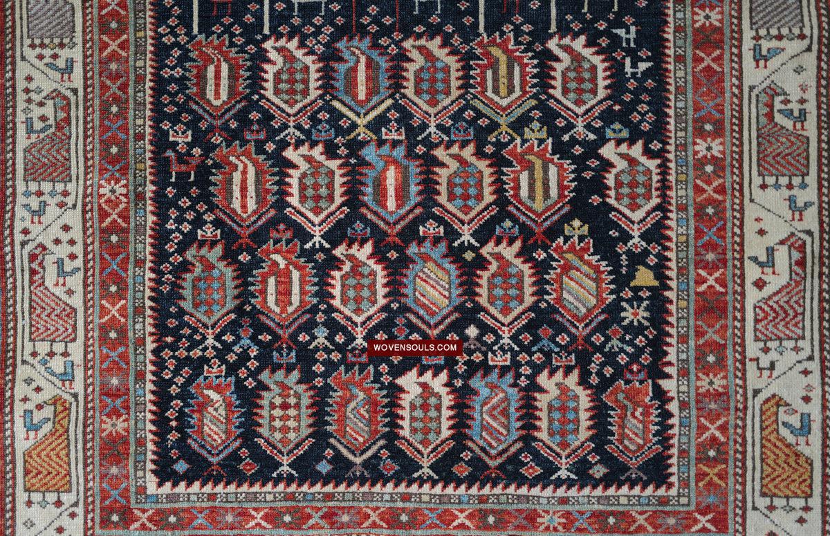 1717 SOLD Marasali Shirvan Prayer Rug with Birds - Wall Art Decor-WOVENSOULS Antique Textiles & Art Gallery
