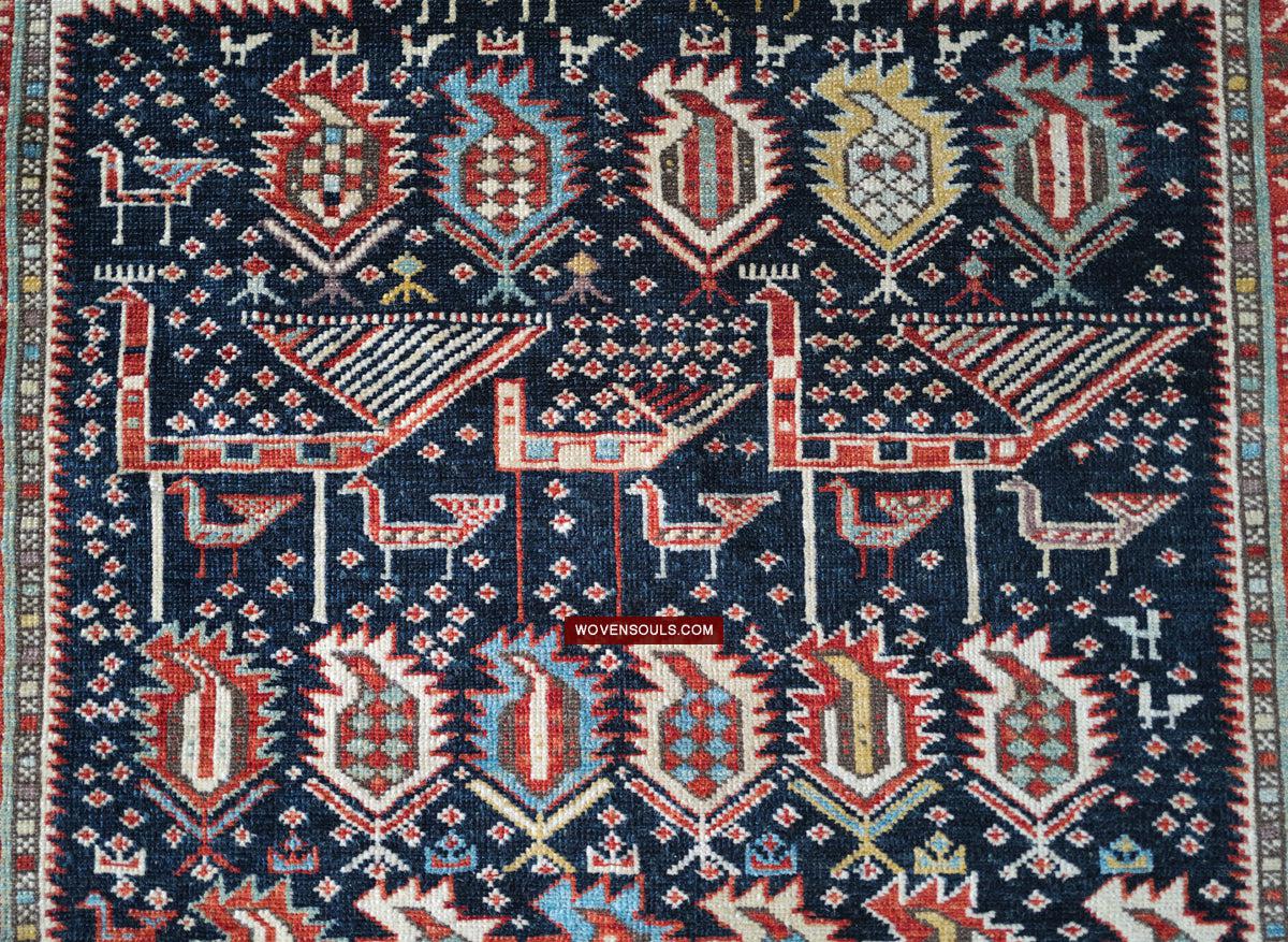 1717 SOLD Marasali Shirvan Prayer Rug with Birds - Wall Art Decor-WOVENSOULS Antique Textiles & Art Gallery