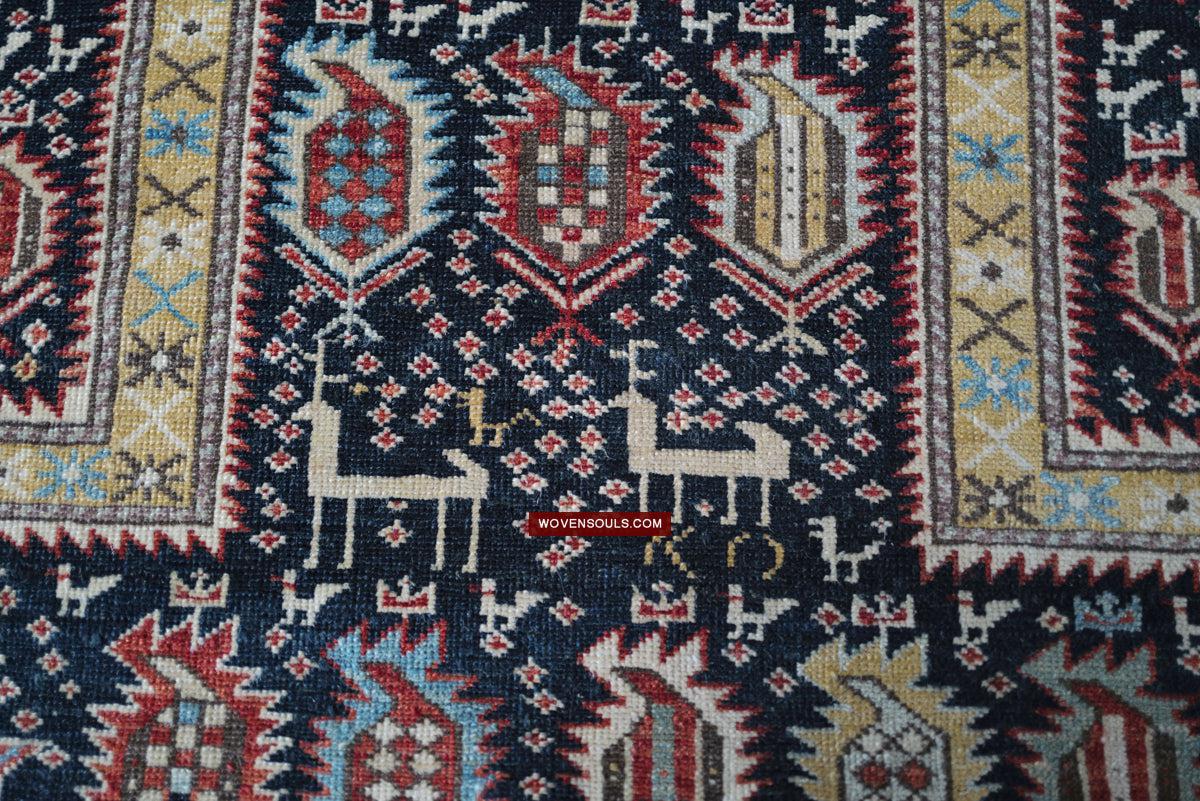 1717 SOLD Marasali Shirvan Prayer Rug with Birds - Wall Art Decor-WOVENSOULS Antique Textiles & Art Gallery