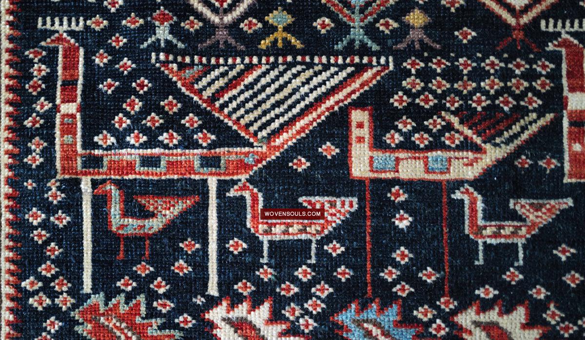 1717 SOLD Marasali Shirvan Prayer Rug with Birds - Wall Art Decor-WOVENSOULS Antique Textiles & Art Gallery