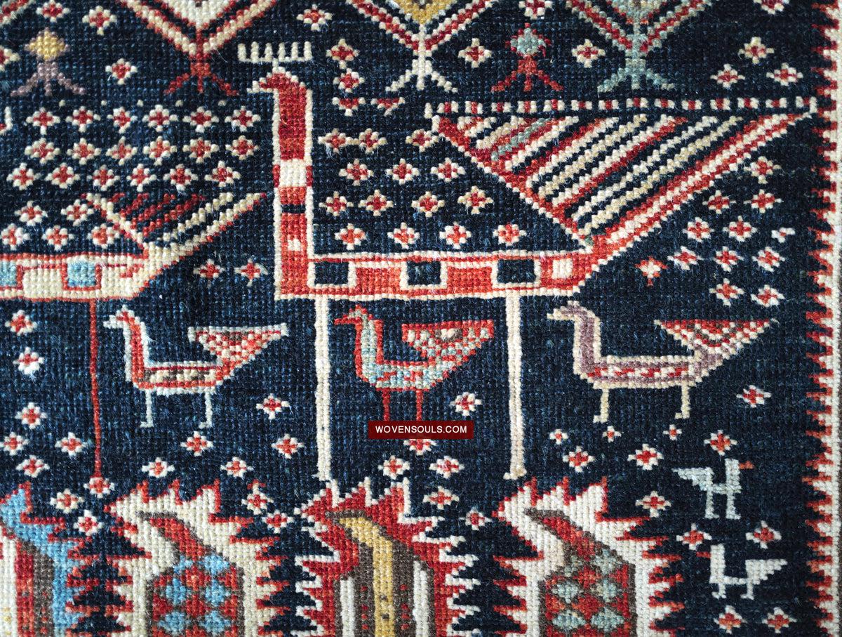 1717 SOLD Marasali Shirvan Prayer Rug with Birds - Wall Art Decor-WOVENSOULS Antique Textiles & Art Gallery