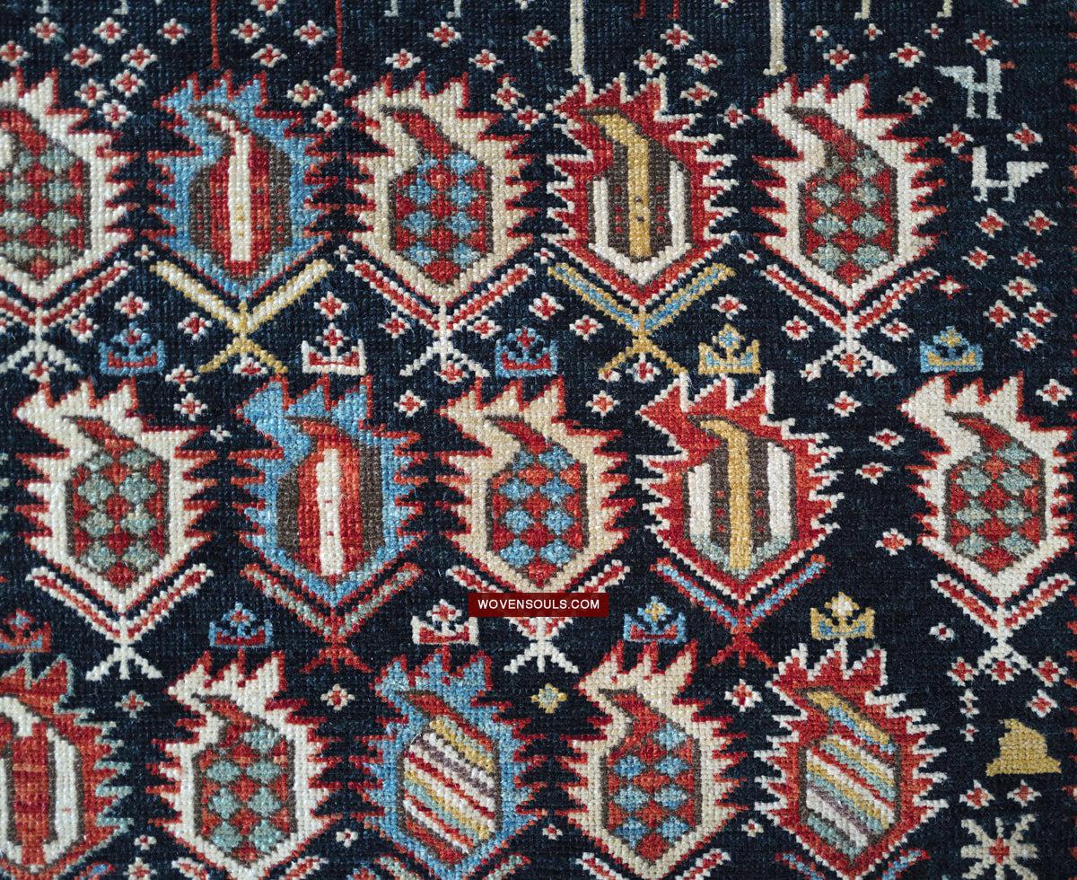 1717 SOLD Marasali Shirvan Prayer Rug with Birds - Wall Art Decor-WOVENSOULS Antique Textiles & Art Gallery