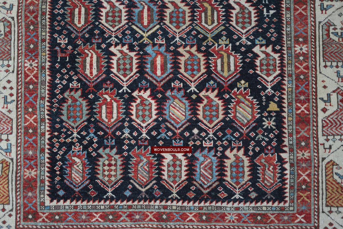 1717 SOLD Marasali Shirvan Prayer Rug with Birds - Wall Art Decor-WOVENSOULS Antique Textiles & Art Gallery
