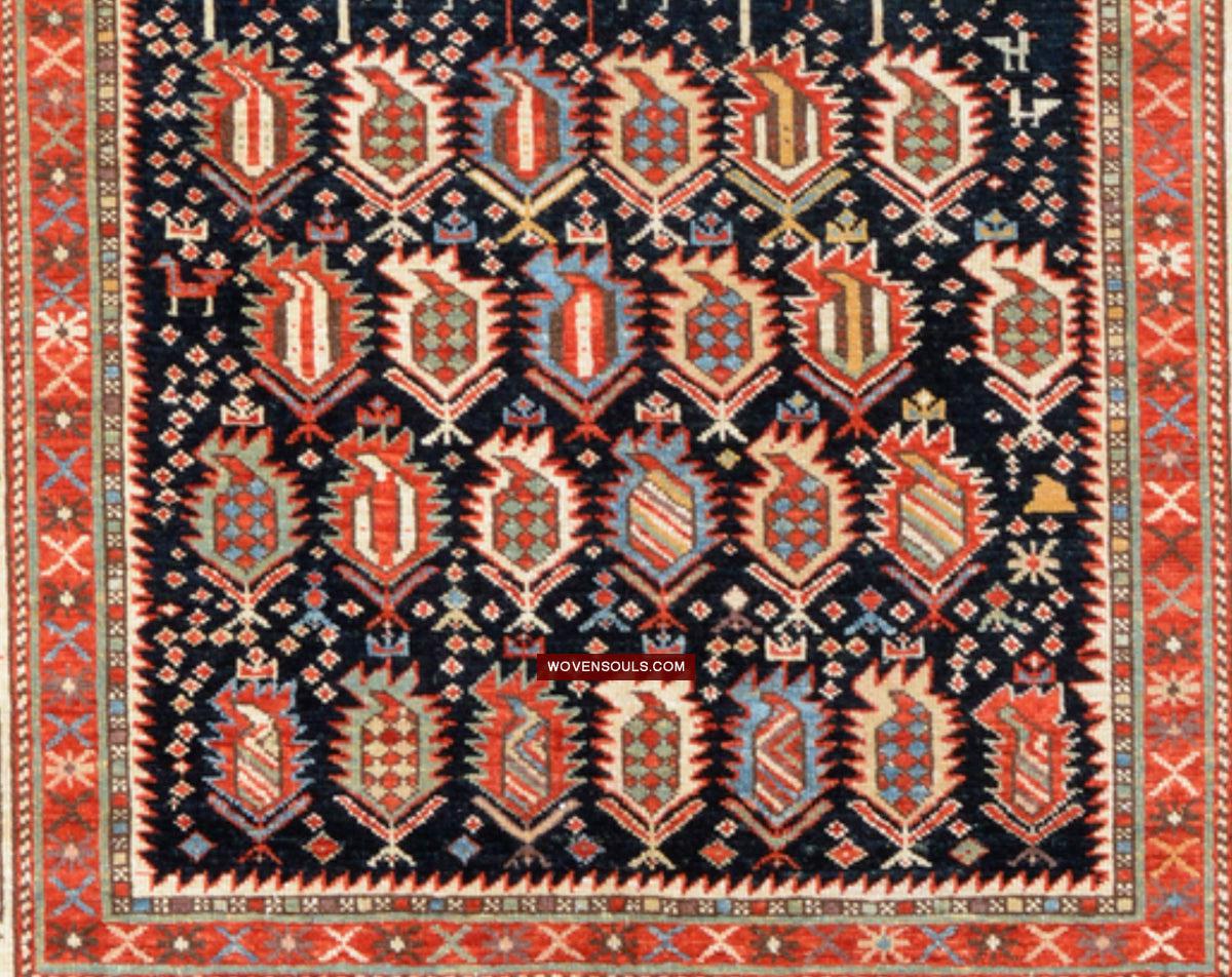 1717 SOLD Marasali Shirvan Prayer Rug with Birds - Wall Art Decor-WOVENSOULS Antique Textiles & Art Gallery