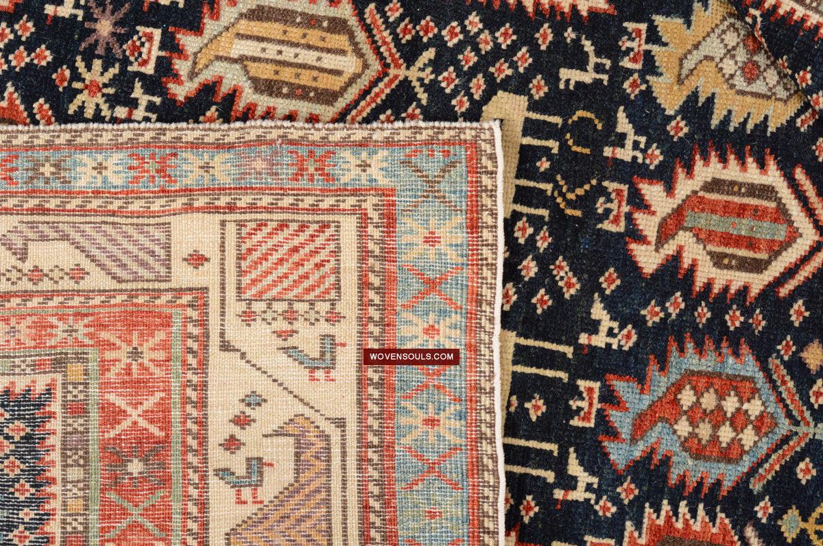 1717 SOLD Marasali Shirvan Prayer Rug with Birds - Wall Art Decor-WOVENSOULS Antique Textiles & Art Gallery