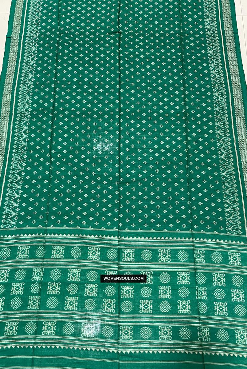 1720 Handgewebter Schal aus grüner Ikat-Baumwolle Odisha-WOVENSOULS Galerie für antike Textilien und Kunst