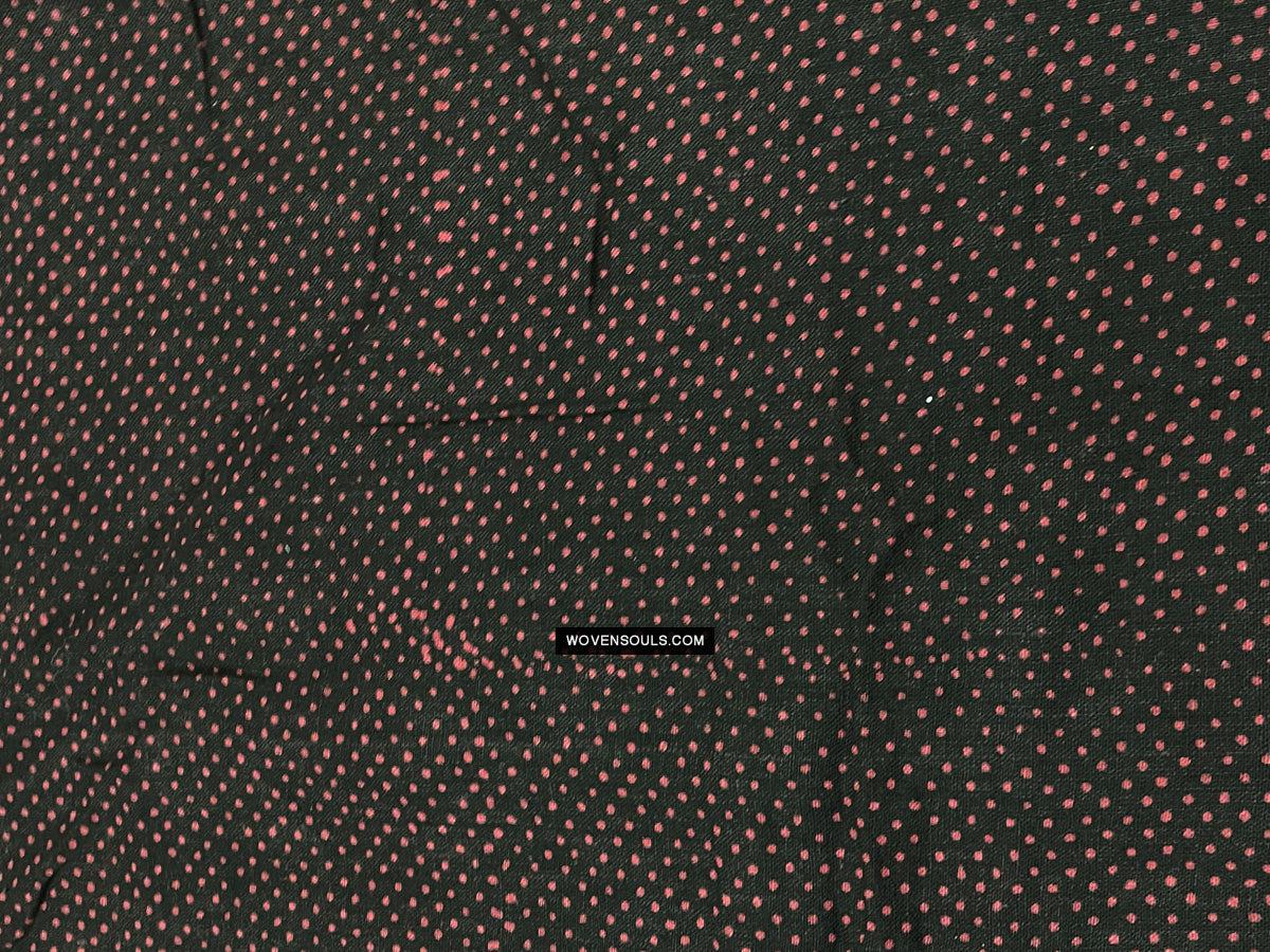 1721 PAIR Block Printed Cotton Scarf Textile with Bandhani motifs-WOVENSOULS Antique Textiles & Art Gallery