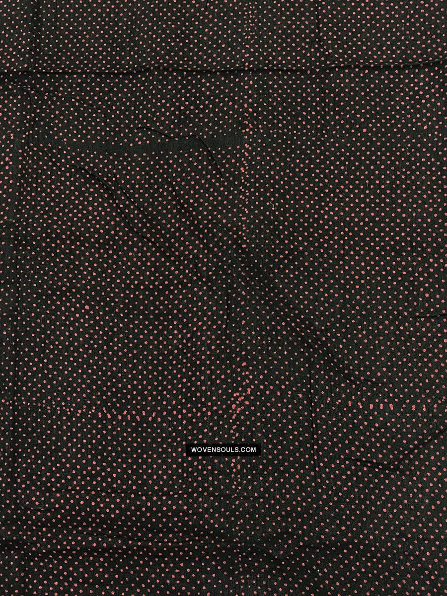 1721 PAIR Block Printed Cotton Scarf Textile with Bandhani motifs-WOVENSOULS Antique Textiles & Art Gallery