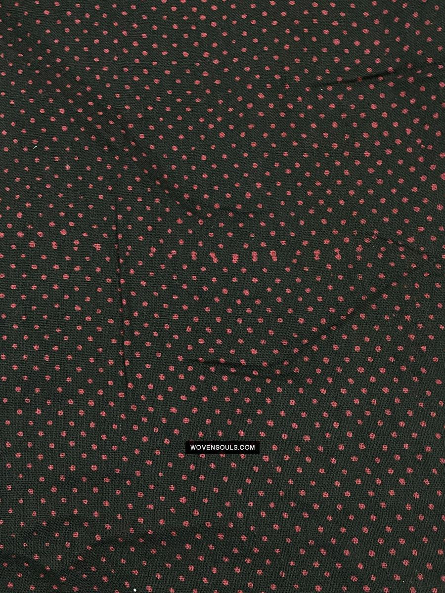 1721 PAIR Block Printed Cotton Scarf Textile with Bandhani motifs-WOVENSOULS Antique Textiles & Art Gallery