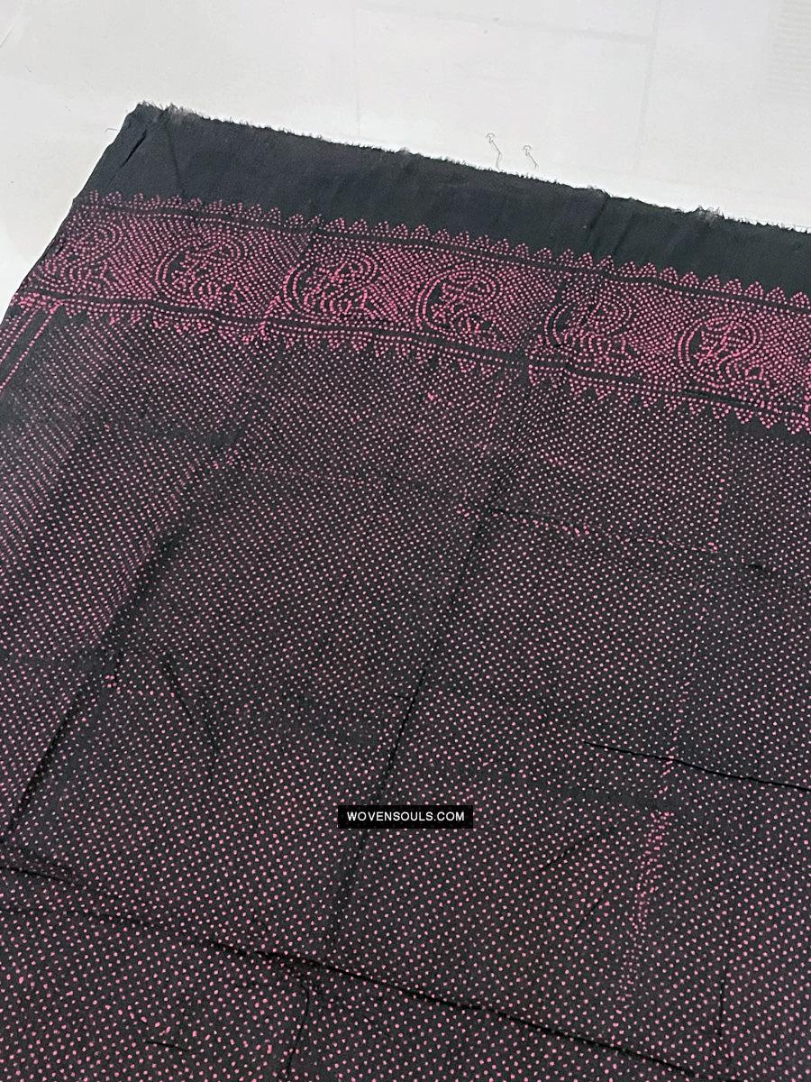1721 PAIR Block Printed Cotton Scarf Textile with Bandhani motifs-WOVENSOULS Antique Textiles & Art Gallery