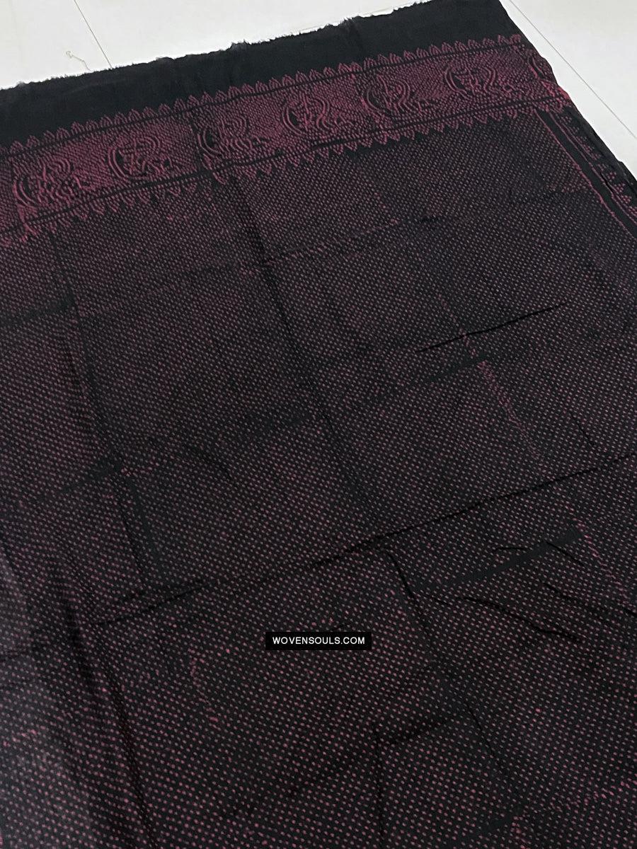 1721 PAIR Block Printed Cotton Scarf Textile with Bandhani motifs-WOVENSOULS Antique Textiles & Art Gallery