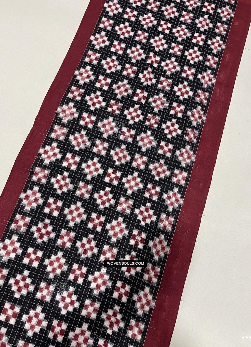 1722 Double Ikat Cotton Handwoven Shawl Andhra Pradesh-WOVENSOULS Antique Textiles & Art Gallery