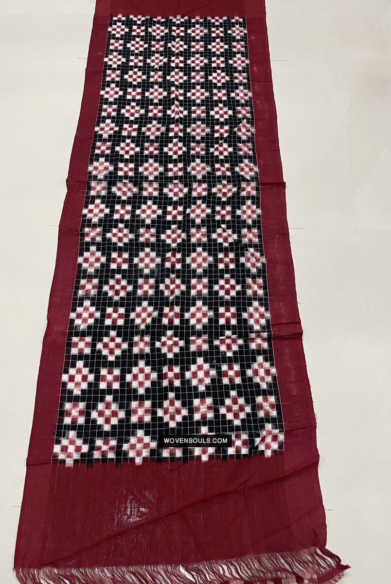 1722 Doppelter Ikat-Baumwollhandgewebter Schal Andhra Pradesh-WOVENSOULS Galerie für antike Textilien und Kunst
