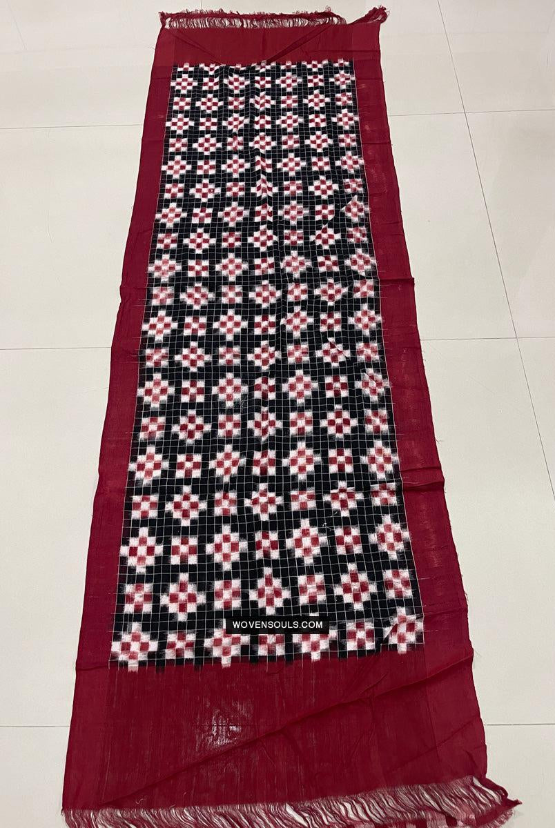 1722 Doppelter Ikat-Baumwollhandgewebter Schal Andhra Pradesh-WOVENSOULS Galerie für antike Textilien und Kunst