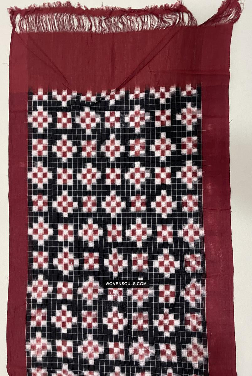 1722 Doppelter Ikat-Baumwollhandgewebter Schal Andhra Pradesh-WOVENSOULS Galerie für antike Textilien und Kunst