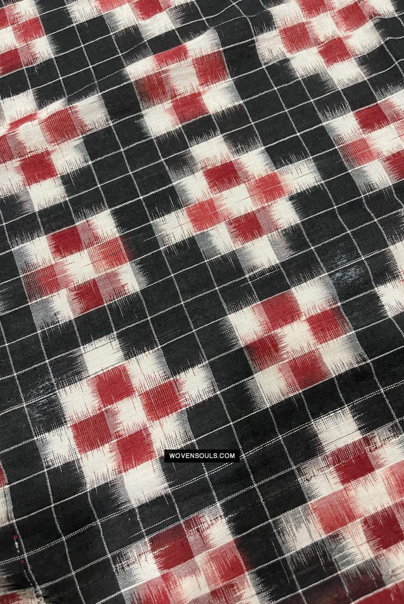 1722 Doppelter Ikat-Baumwollhandgewebter Schal Andhra Pradesh-WOVENSOULS Galerie für antike Textilien und Kunst