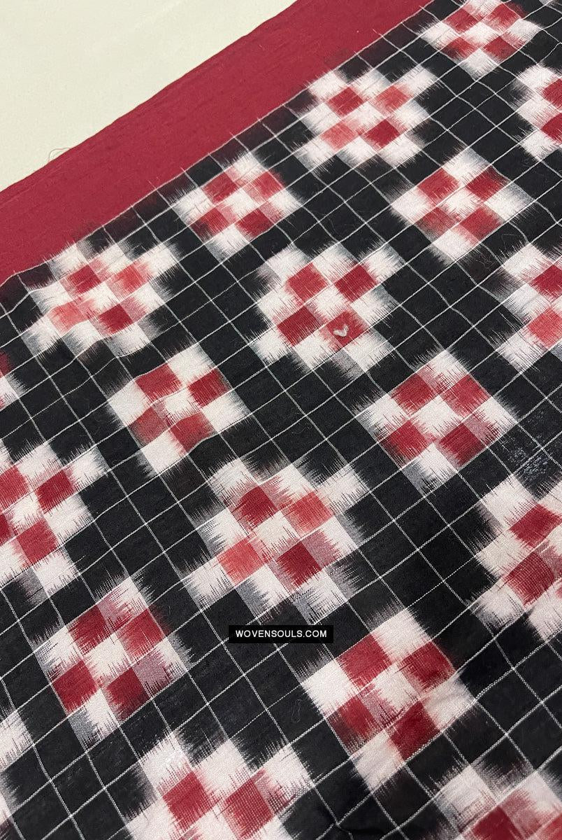 1722 Doppelter Ikat-Baumwollhandgewebter Schal Andhra Pradesh-WOVENSOULS Galerie für antike Textilien und Kunst