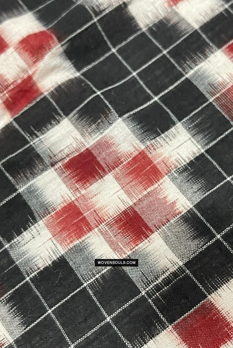 1722 Doppelter Ikat-Baumwollhandgewebter Schal Andhra Pradesh-WOVENSOULS Galerie für antike Textilien und Kunst