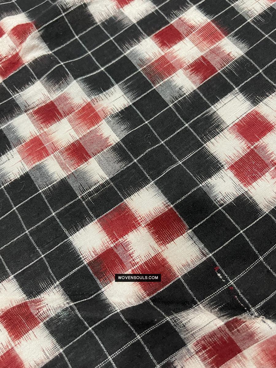 1722 Double Ikat Cotton Handwoven Shawl Andhra Pradesh-WOVENSOULS Antique Textiles & Art Gallery