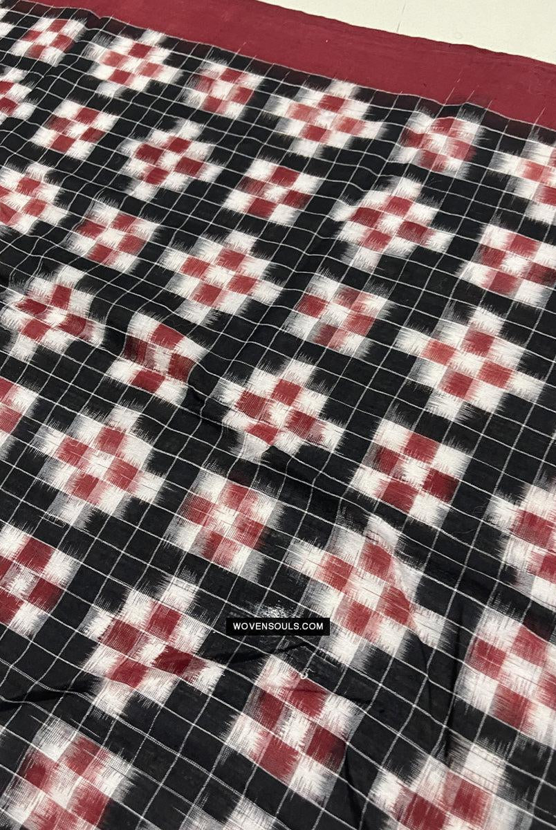 1722 Doppelter Ikat-Baumwollhandgewebter Schal Andhra Pradesh-WOVENSOULS Galerie für antike Textilien und Kunst