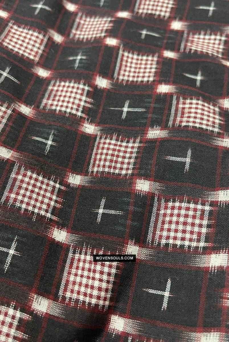 1723 Doppelter Ikat-Baumwollhandgewebter Schal Andhra Pradesh-WOVENSOULS Galerie für antike Textilien und Kunst