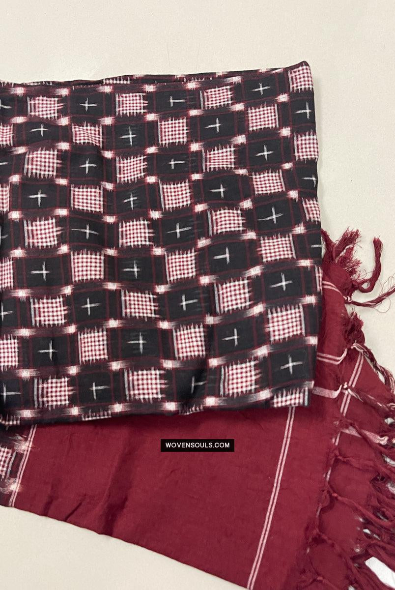 1723 Doppelter Ikat-Baumwollhandgewebter Schal Andhra Pradesh-WOVENSOULS Galerie für antike Textilien und Kunst