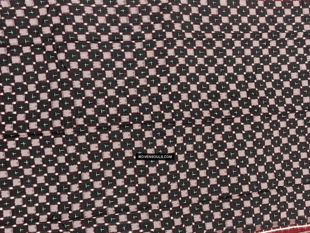1723 Double Ikat Cotton Handwoven Shawl Andhra Pradesh-WOVENSOULS Antique Textiles & Art Gallery
