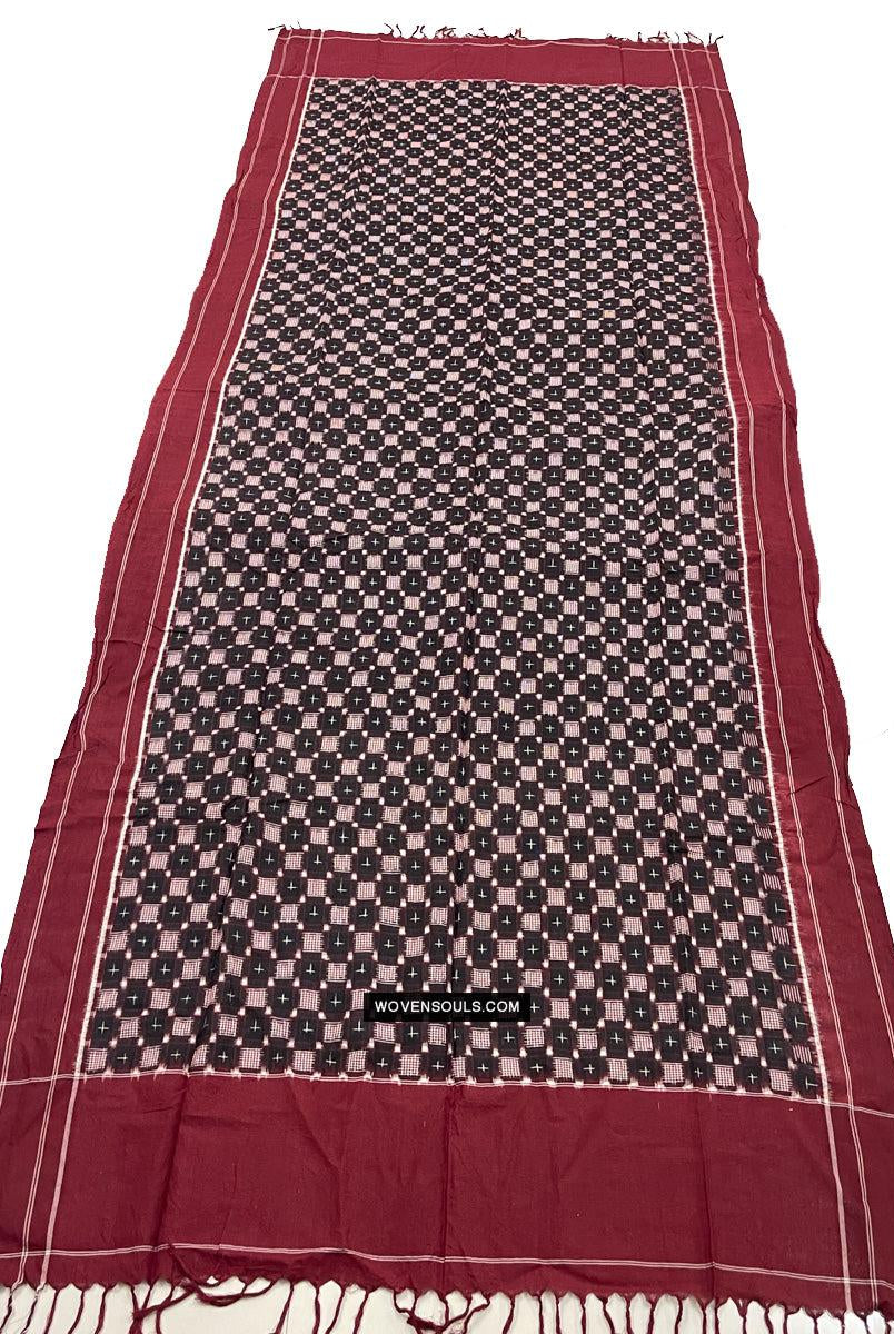 1723 Doppelter Ikat-Baumwollhandgewebter Schal Andhra Pradesh-WOVENSOULS Galerie für antike Textilien und Kunst