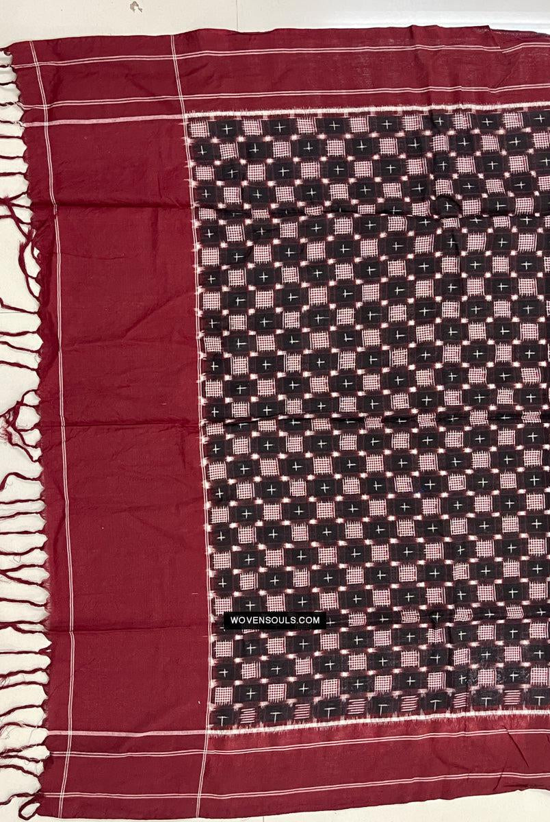 1723 Doppelter Ikat-Baumwollhandgewebter Schal Andhra Pradesh-WOVENSOULS Galerie für antike Textilien und Kunst