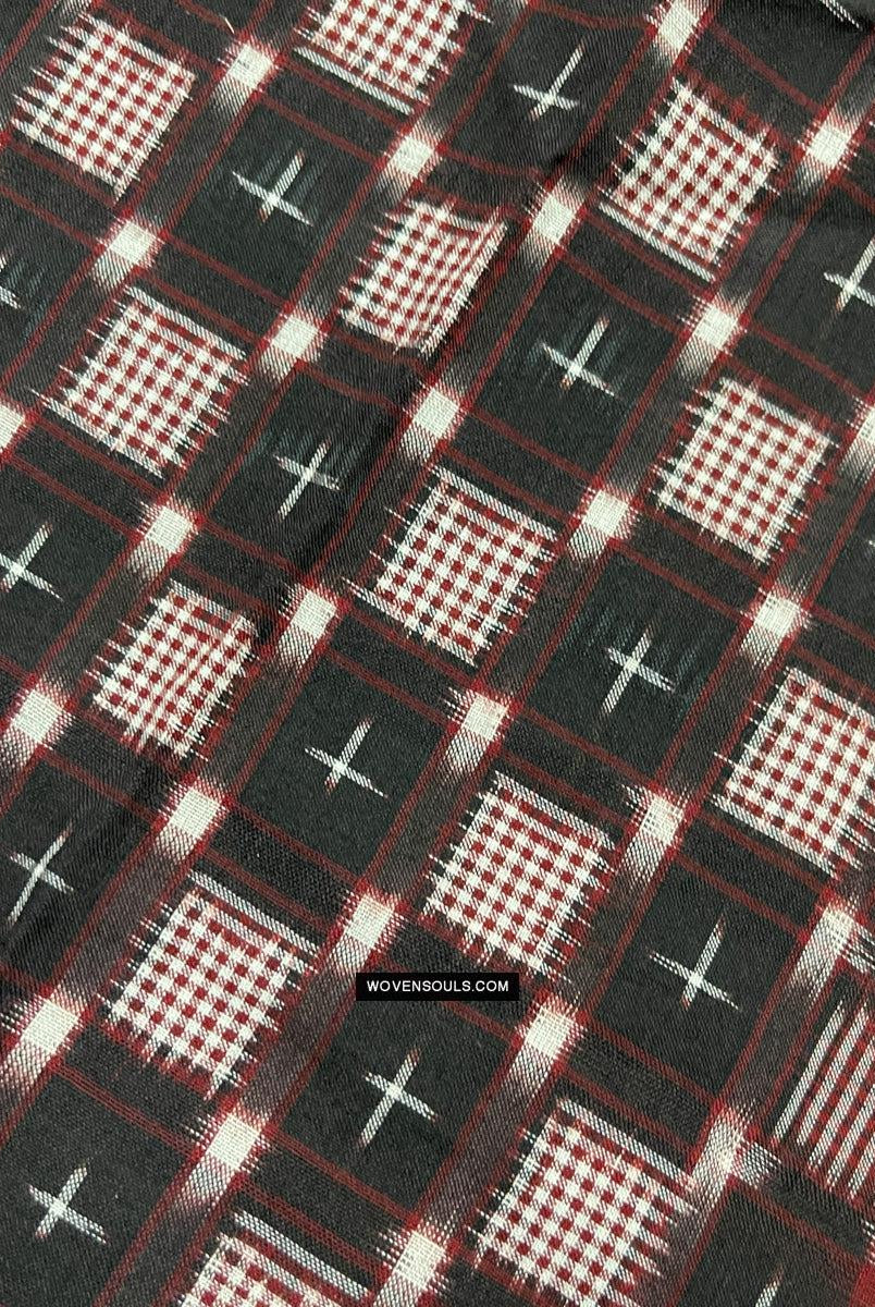 1723 Doppelter Ikat-Baumwollhandgewebter Schal Andhra Pradesh-WOVENSOULS Galerie für antike Textilien und Kunst