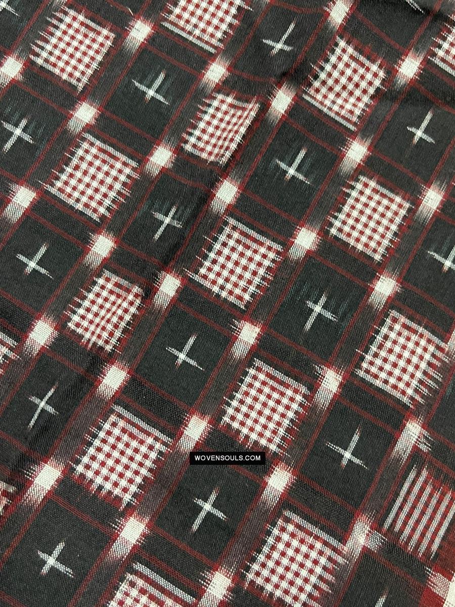 1723 Double Ikat Cotton Handwoven Shawl Andhra Pradesh-WOVENSOULS Antique Textiles & Art Gallery