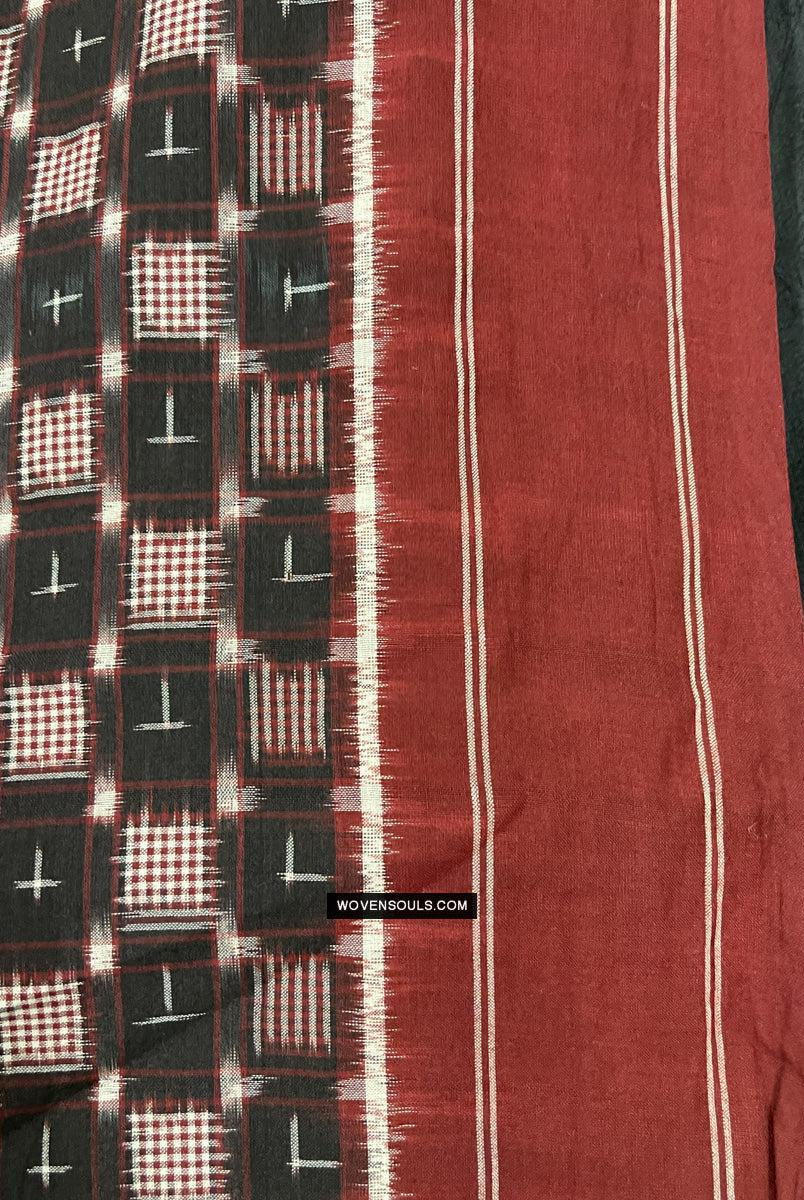 1723 Doppelter Ikat-Baumwollhandgewebter Schal Andhra Pradesh-WOVENSOULS Galerie für antike Textilien und Kunst