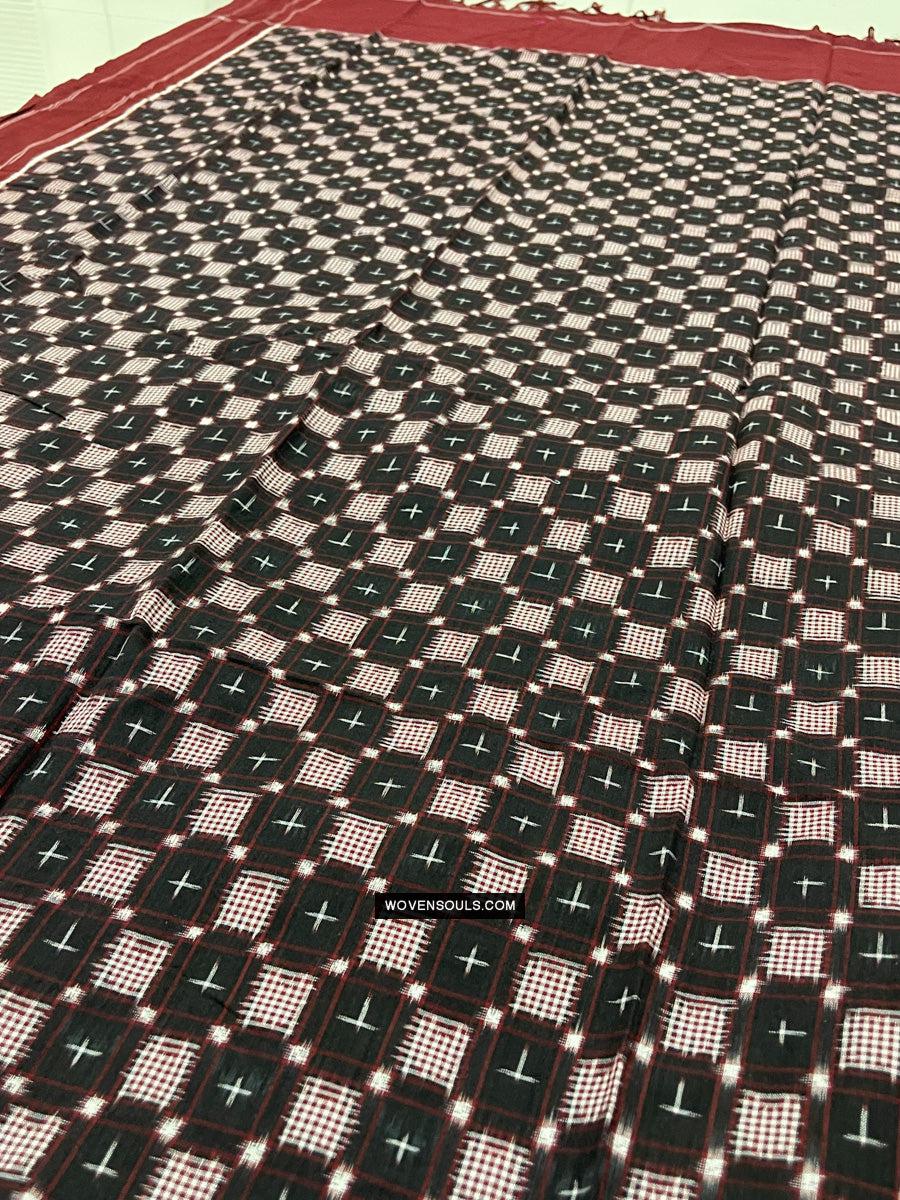 1723 Double Ikat Cotton Handwoven Shawl Andhra Pradesh-WOVENSOULS Antique Textiles & Art Gallery