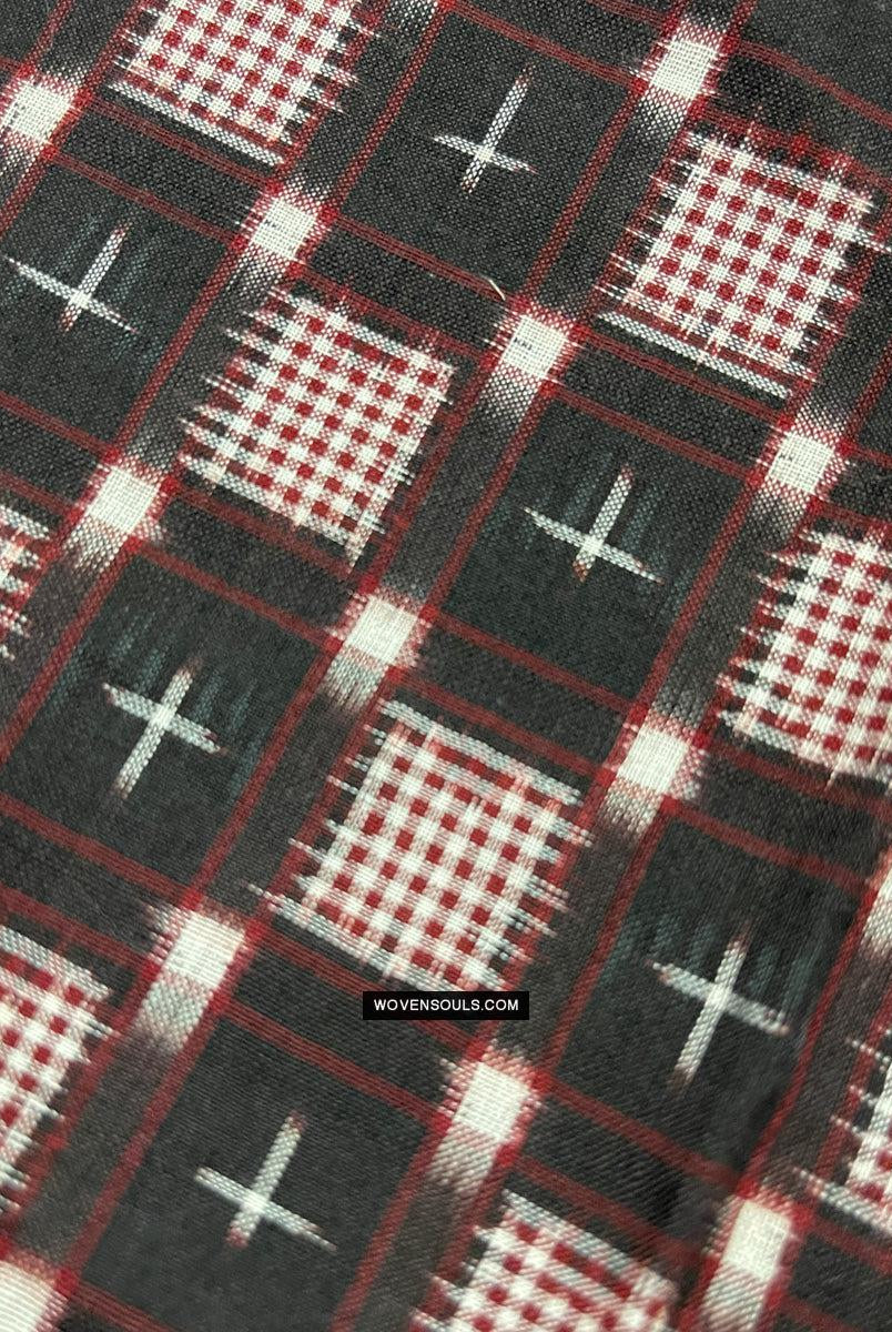 1723 Doppelter Ikat-Baumwollhandgewebter Schal Andhra Pradesh-WOVENSOULS Galerie für antike Textilien und Kunst