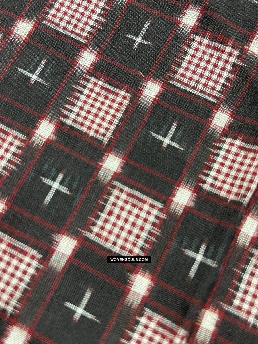 1723 Double Ikat Cotton Handwoven Shawl Andhra Pradesh-WOVENSOULS Antique Textiles & Art Gallery