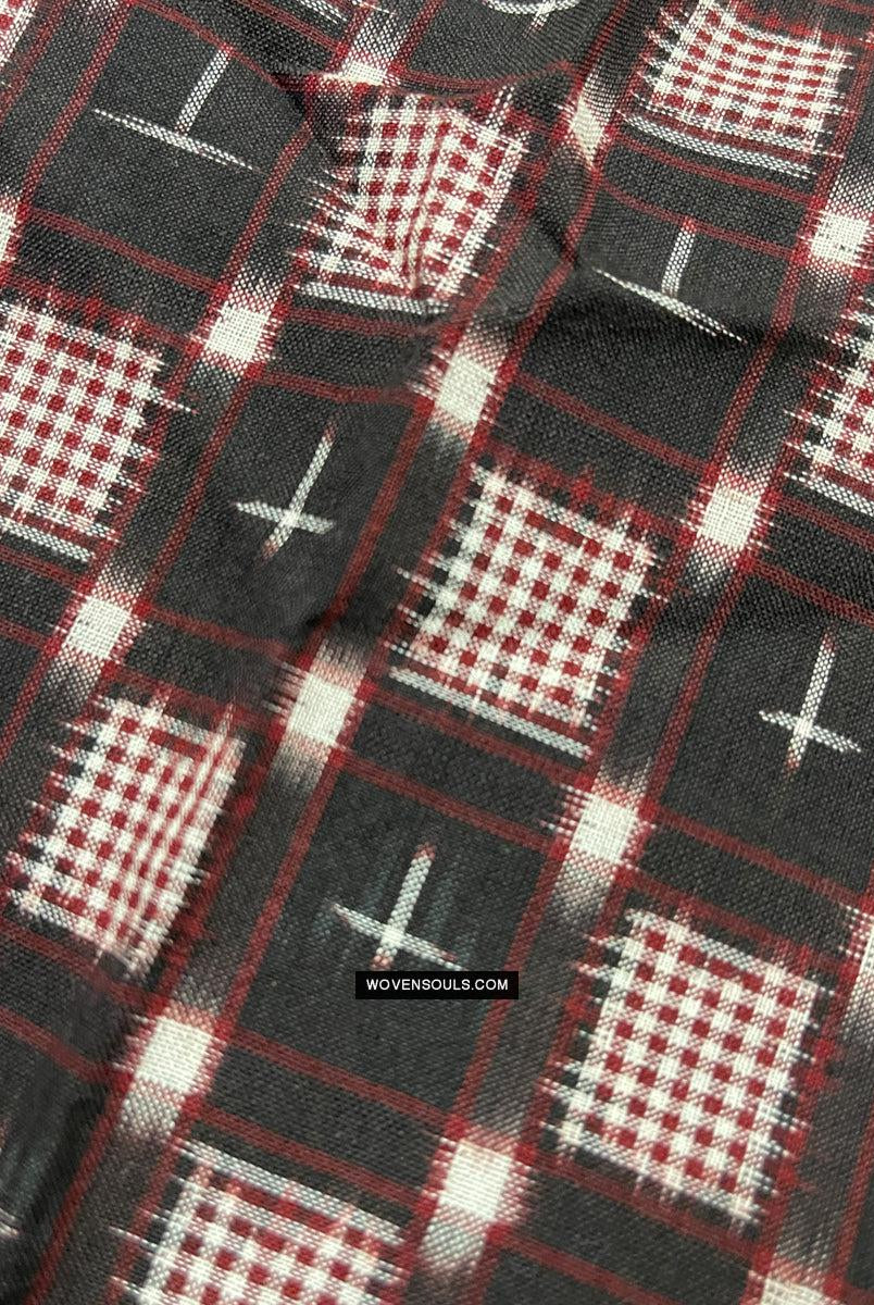 1723 Doppelter Ikat-Baumwollhandgewebter Schal Andhra Pradesh-WOVENSOULS Galerie für antike Textilien und Kunst