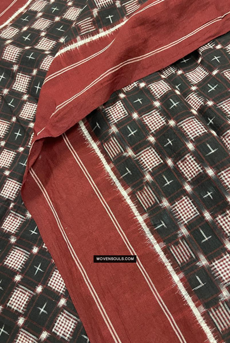 1723 Doppelter Ikat-Baumwollhandgewebter Schal Andhra Pradesh-WOVENSOULS Galerie für antike Textilien und Kunst