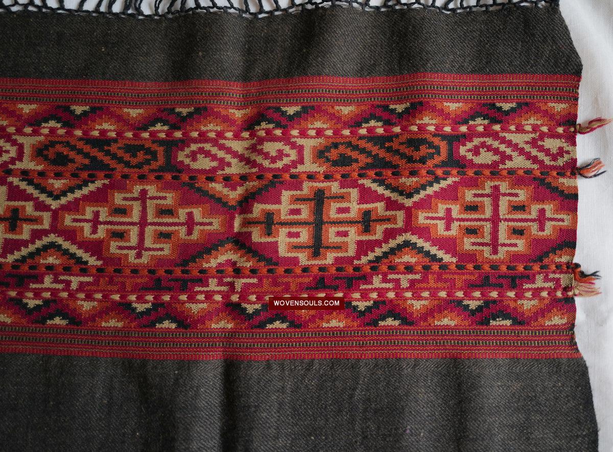 1724 Rare Yak Wool Shawl Himachal-WOVENSOULS Antique Textiles & Art Gallery