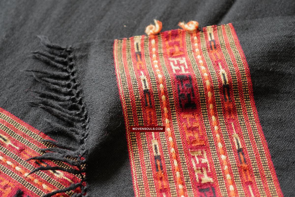 1724 Rare Yak Wool Shawl Himachal-WOVENSOULS Antique Textiles & Art Gallery
