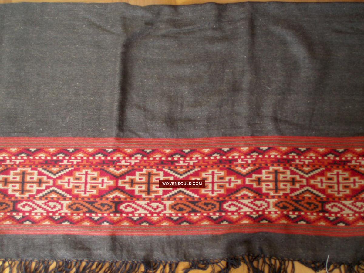 1724 Rare Yak Wool Shawl Himachal-WOVENSOULS Antique Textiles & Art Gallery
