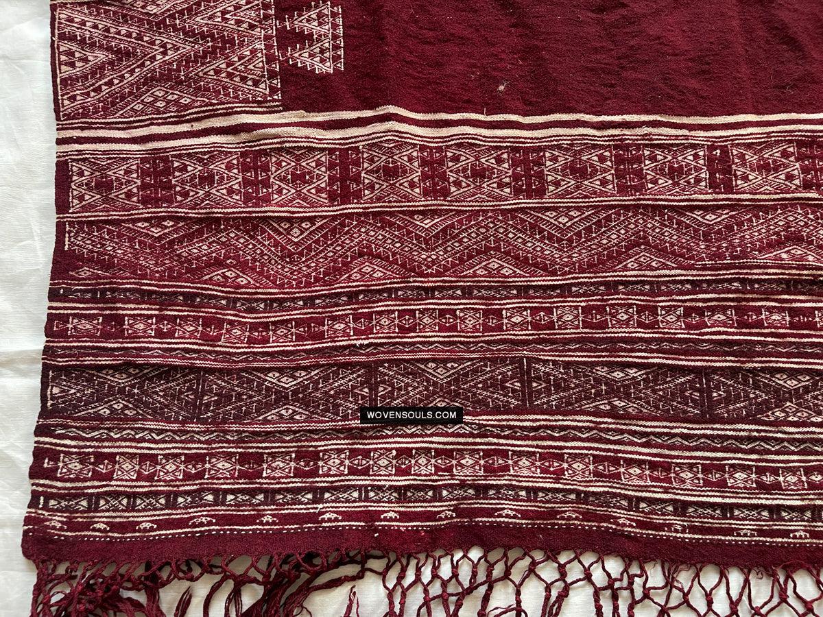 1733 - Old Tunisian Shawl - Berber People-WOVENSOULS Antique Textiles & Art Gallery