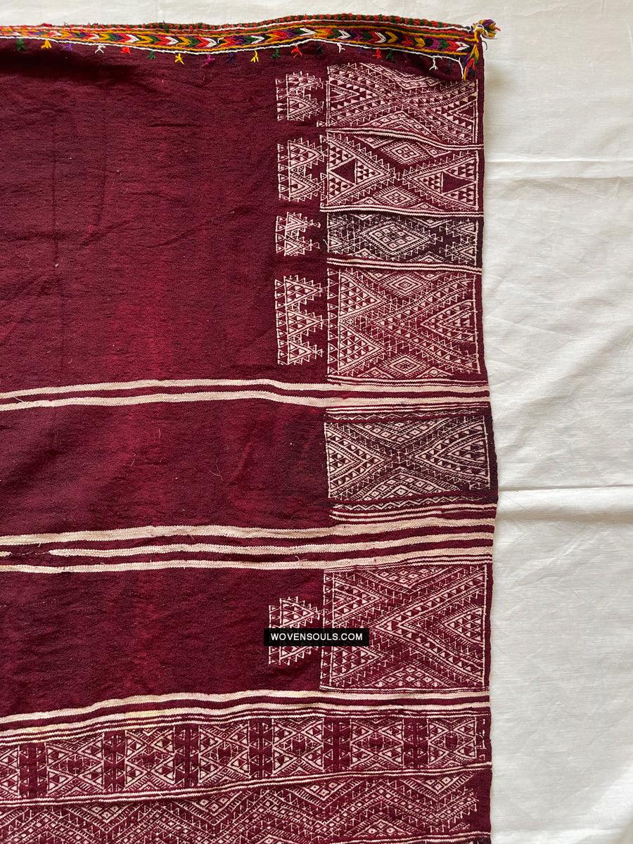 1733 - Old Tunisian Shawl - Berber People-WOVENSOULS Antique Textiles & Art Gallery
