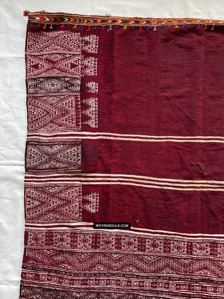1733 - Old Tunisian Shawl - Berber People-WOVENSOULS Antique Textiles & Art Gallery