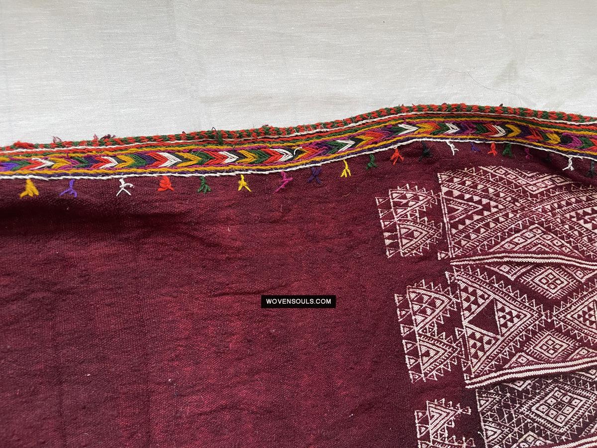 1733 - Old Tunisian Shawl - Berber People-WOVENSOULS Antique Textiles & Art Gallery